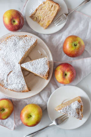 sweet home made apple pieの写真素材