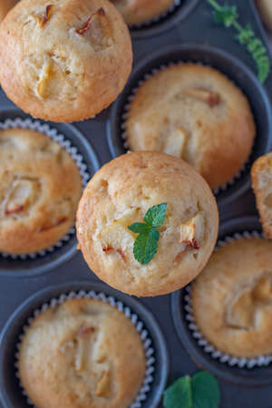 peach muffinsの写真素材