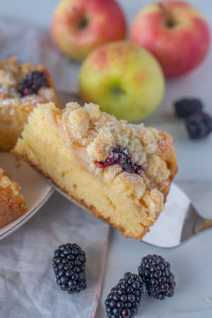 Blackberry apple pie with sprinklesの写真素材