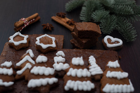 gingerbread brownieの写真素材