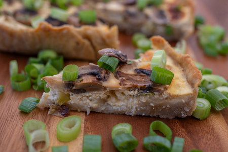 Piece of delicious homemade quiche