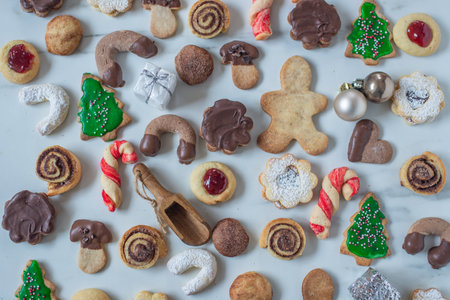 Christmas cookies with spicesの写真素材