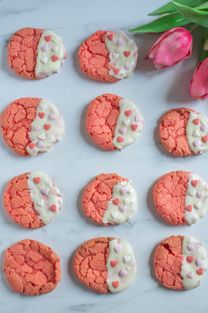 Valentine's Day. Red velvet or brownie cookies