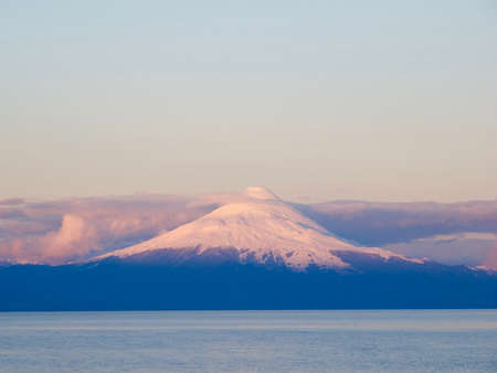 Osorno in the sunsetの写真素材