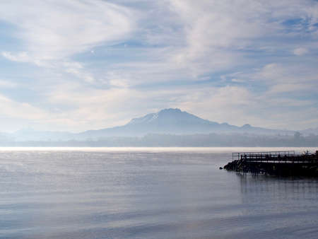 Mountain in a mysterious mistの写真素材