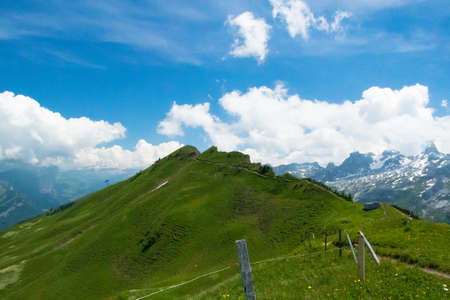 the wonderful view from the mountains of stoos, Switzerland.の写真素材