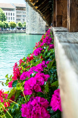 the beautiful bridge of lucerna, switzerland