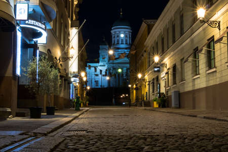 an amazing night in Helsinki during quarantine, Finland.のeditorial素材