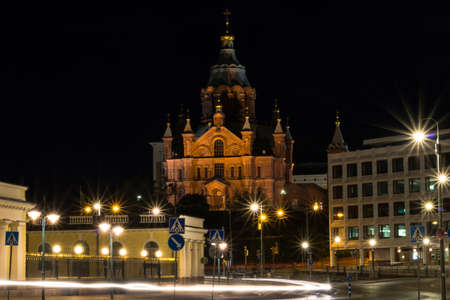 an amazing night in Helsinki during quarantine, Finland.のeditorial素材