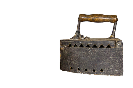 antique iron isolated for printの写真素材