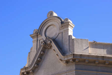 beautiful tower on the facade of an old building