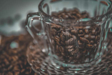 Cup of coffee beansの写真素材