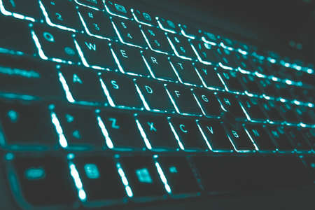 Computer keyboard, close up view