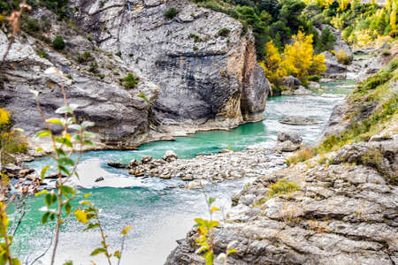 Autumn in Murillo de Gallego, Aragonの写真素材