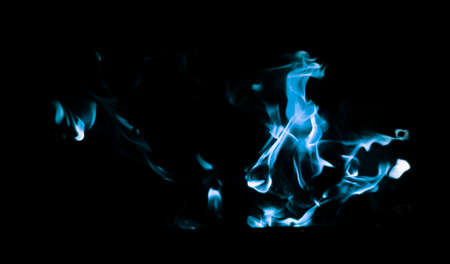 Blue fire on fireの写真素材