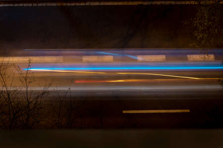 Car lights trailの写真素材