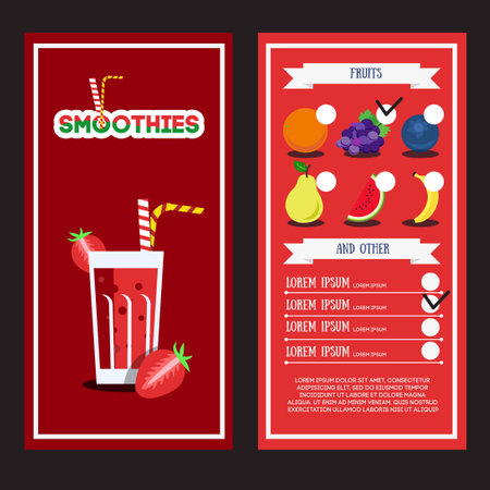 Fresh Smoothie vegetarian menu or Diet Flyer. Vector Illustration.のイラスト素材