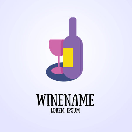 Abstract Vector Wine sign with glass.のイラスト素材