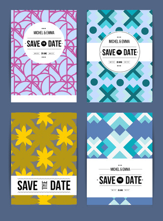 Vector card set templates. Abstract background illustration for Save The Date, baby shower, mothers day, valentines day, birthday cards, invitations and more.のイラスト素材