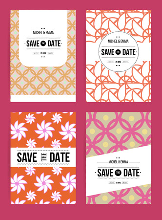 Vector card set templates. Abstract background illustration for Save The Date, baby shower, mothers day, valentines day, birthday cards, invitations and more.のイラスト素材