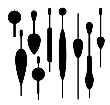 Fishing bobber vector set. Fishing tools illustration. Fishing bobber vector set. Fishing symbols. Fishing vector icon. Colour bobber.のイラスト素材