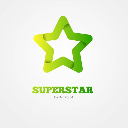 Star vector logo template. Star emblem. Celebrity star, champion, rating star. Star symbol. Starburst logo. Success Star icon logotype. Best of the best star logo.のイラスト素材