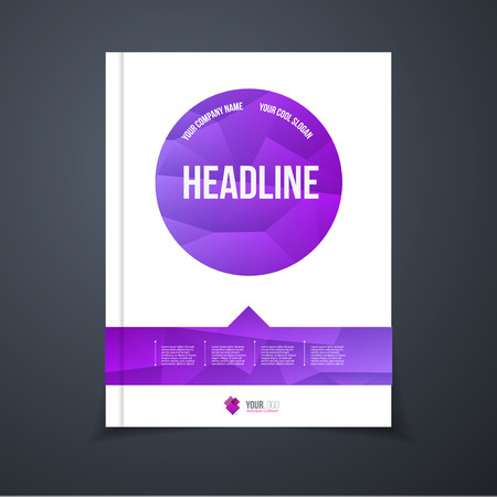 Vector brochure template. Annual report cover design. Catalog or flyer with headline. Advertising booklet vector illustrationのイラスト素材