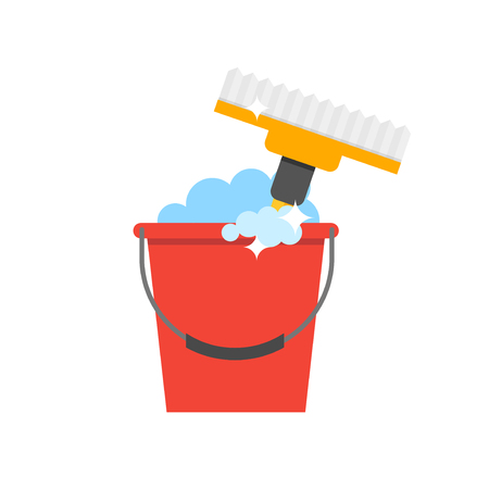 Cleaning equipment vector icon. Detergents on white background. Tool for cleaning vector sign.のイラスト素材