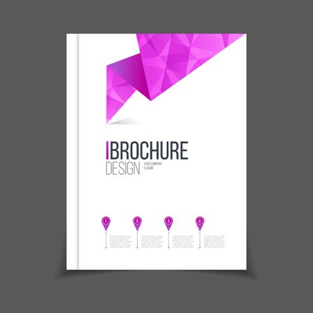 Brochure template vector illustration, cover design annual report, magazine, flyer or booklet in A4. Advertising brochure template.のイラスト素材