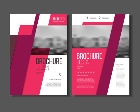 Pink vector business brochure or annual report template vector, Leaflet cover presentation with abstract geometric elements, layout in A4 sizeのイラスト素材