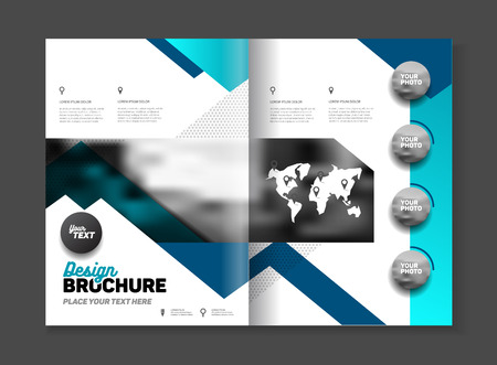 Abstract business Brochure design vector template in A4 size. Document or book cover. Annual report with photo and text. Simple style brochure. Flyer promotion. Presentation coverのイラスト素材