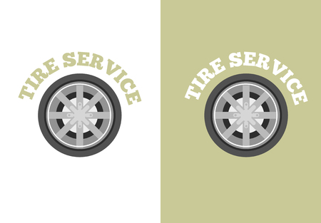 Automobile tire service vector . Tire shop icon for business.のイラスト素材