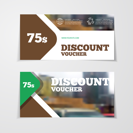 Gift or discount voucher template with modern design, special offer or certificate couponのイラスト素材