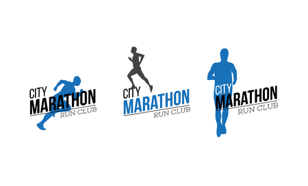 City marathon logo. Running club badge illustration.のイラスト素材
