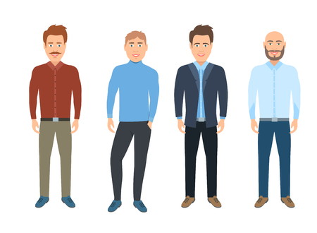 Man casual dressed. Elegant Business man vector illustration.のイラスト素材