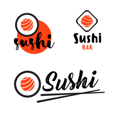 Sushi logo template. Japanese food. Asian cafeのイラスト素材