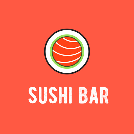 Sushi Bar vector logo. Japanese food. Asian cafeのイラスト素材