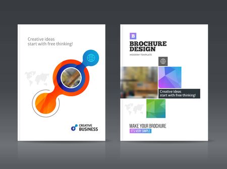 Abstract business Brochure design vector template in A4 size. Document or book cover. Annual report with photo and text. Simple style brochure. Flyer promotion. Presentation coverのイラスト素材