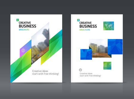 Abstract business Brochure design vector template in A4 size. Document or book cover. Annual report with photo and text. Simple style brochure. Flyer promotion. Presentation coverのイラスト素材