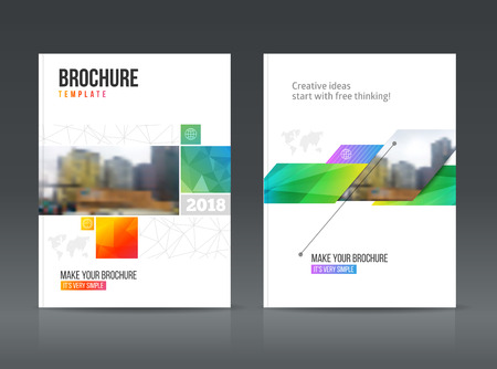 Abstract business Brochure design vector template in A4 size. For document or book cover, annual report with photo and text, simple style brochure, flyer promotion, and  presentation coverのイラスト素材