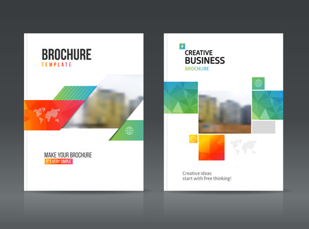 Abstract business Brochure design vector template in A4 size. For document or book cover, annual report with photo and text, simple style brochure, flyer promotion, and  presentation coverのイラスト素材