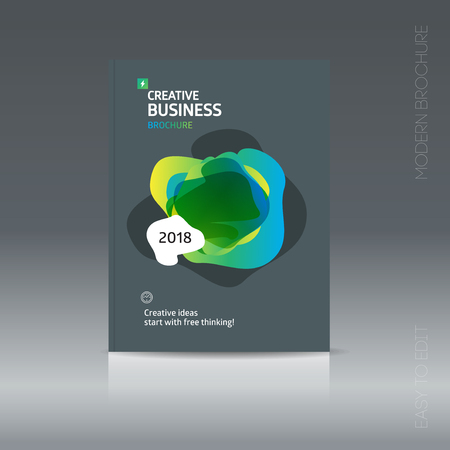 Simple style brochure. Flyer promotion. Abstract business Brochure design vector template in A4 size. Document or book cover. Annual report with photo and text. Presentation coverのイラスト素材