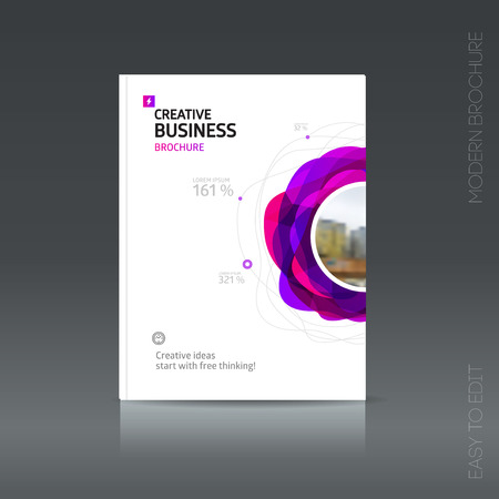 Simple style brochure. Flyer promotion. Abstract business Brochure design vector template in A4 size. Document or book cover. Annual report with photo and text. Presentation coverのイラスト素材