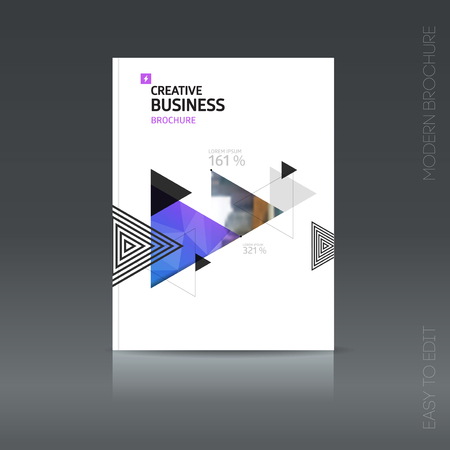 Simple style brochure. Flyer promotion. Abstract business Brochure design vector template in A4 size. Document or book cover. Annual report with photo and text. Presentation coverのイラスト素材