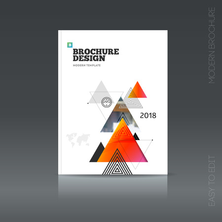 Simple style brochure. Flyer promotion. Abstract business Brochure design vector template in A4 size. Document or book cover. Annual report with photo and text. Presentation coverのイラスト素材