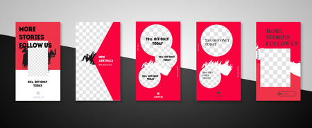 Trendy stories design template for fashion brand promotion on  web appのイラスト素材