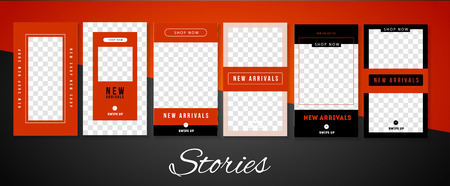 Trendy stories design template for fashion brand promotion on  web appのイラスト素材