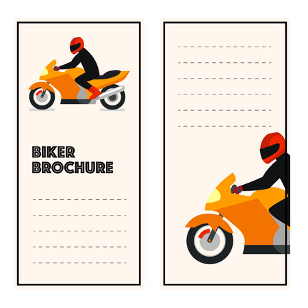 postcards from the moto rider and place for textのイラスト素材