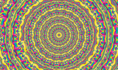 Concentric colorful kaleidoscopic background / Mantra backgroundの写真素材