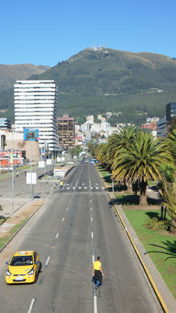 Quito, Pichincha / Ecuador - October 15 2016: View of Naciones Unidas avenue located in the north of the city of Quitoのeditorial素材